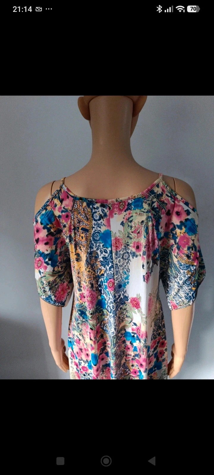 Robe femme bohème fleurie épaules dénudées multicolore T40 – photo 9